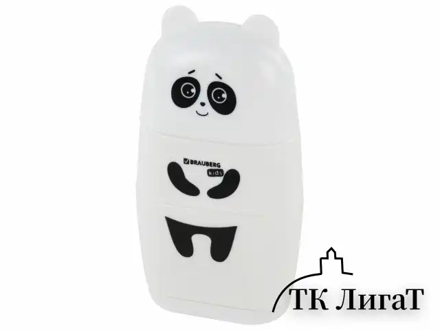 Точилка с ластиком 2 в 1 BRAUBERG KIDS "Зверушки", 2 отверстия, дизайн ассорти, 271989