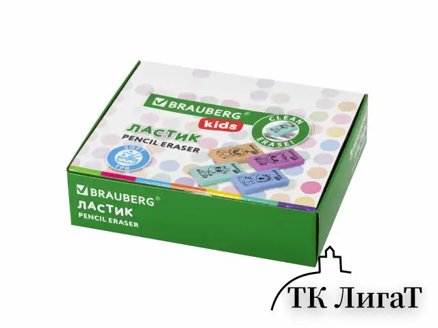 Ластик BRAUBERG KIDS "Школьный", 26х17х7 мм, прямоугольный, пастельные цвета ассорти, 271991