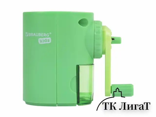 Точилка механическая BRAUBERG KIDS, для простых и цветных карандашей, корпус мятный, крепление к столу, 272003