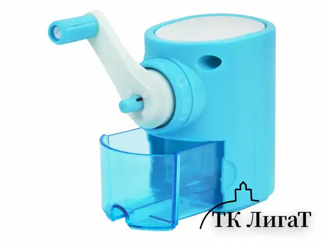 Точилка механическая BRAUBERG KIDS, для простых и цветных карандашей, корпус голубой, крепление к столу, 272005
