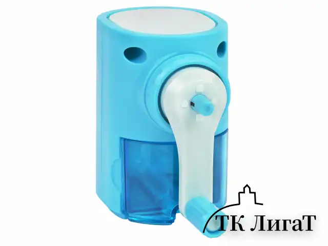 Точилка механическая BRAUBERG KIDS, для простых и цветных карандашей, корпус голубой, крепление к столу, 272005