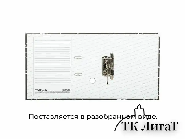 Папка-регистратор STAFF "Profit" с мраморным покрытием, 75 мм, черная, СЪЕМНЫЙ МЕХАНИЗМ, 272007