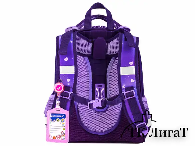 Ранец BRAUBERG PREMIUM, 2 отделения, с брелоком, "Anime cat", 38х29х16 см, 272017
