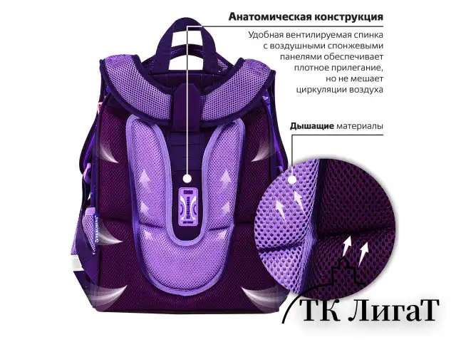 Ранец BRAUBERG PREMIUM, 2 отделения, с брелоком, "Anime cat", 38х29х16 см, 272017