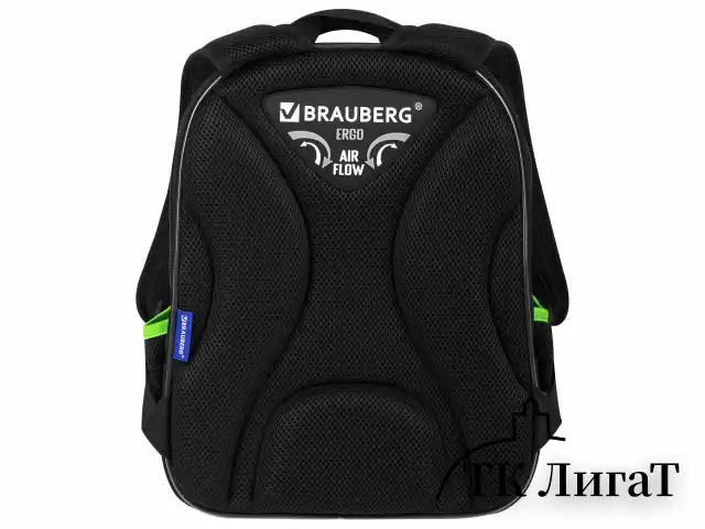 Ранец BRAUBERG QUADRO, 3 отделения, с брелком, "Tyrannosaur", светящийся рисунок, 37х28х18 см, 272021