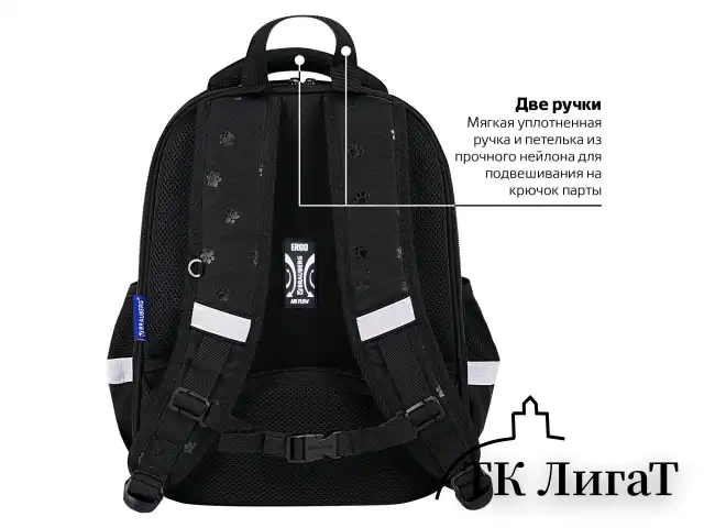 Ранец BRAUBERG FIT, 2 отделения, "Dark cat", 38х27х14 см, 272026