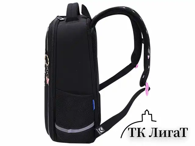 Ранец BRAUBERG LIGHT, 1 отделение, с брелоком, "Shining heart", фольгированная печать, 36х26х13 см, 272029