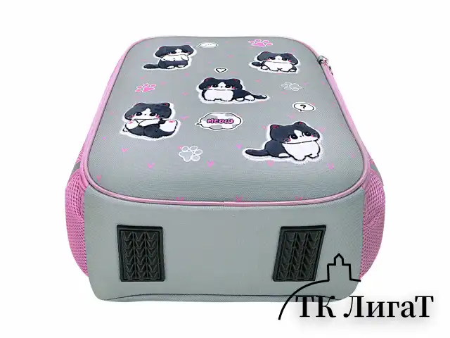Ранец BRAUBERG LIGHT, 1 отделение, с брелоком, "Cat patches", плюшевые нашивки, 36х26х13 см, 272030
