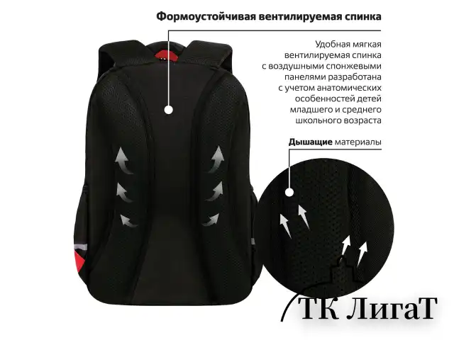Рюкзак BRAUBERG MOTION, 2 отделения, 3 кармана, "Calm capy", СВЕТЯЩИЙСЯ, 41х28х17 см, 272032