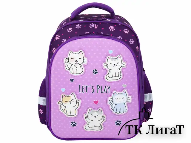 Ранец BRAUBERG KIDS STANDARD, 2 отделения, "Playing kittens", 36х28х14 см, 272038