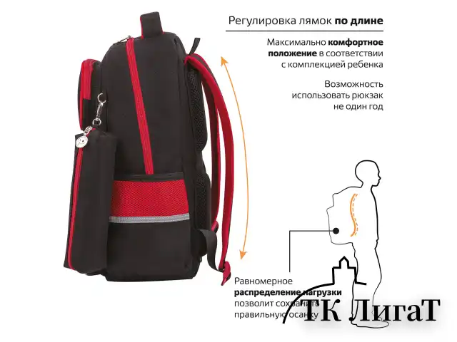 Рюкзак ЮНЛАНДИЯ COMPLETE, с пеналом в комплекте, эрго-спинка, "Anime boy", 42х29х14 см, 272053