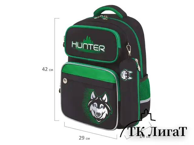 Рюкзак ЮНЛАНДИЯ COMPLETE, с пеналом в комплекте, эрго-спинка, "Hunter", 42х29х14 см, 272054