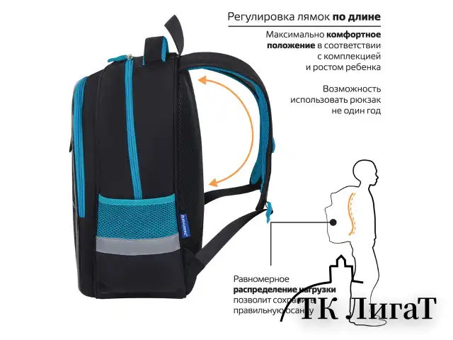 Рюкзак BRAUBERG FAVOUR, 2 отделения, 3 кармана, "Anime fight", 40х29х15 см, 272057