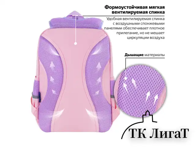 Рюкзак BRAUBERG STAR, 1 отделение, 5 карманов, "Capybara", розовый, 40x29x13 см, 272062
