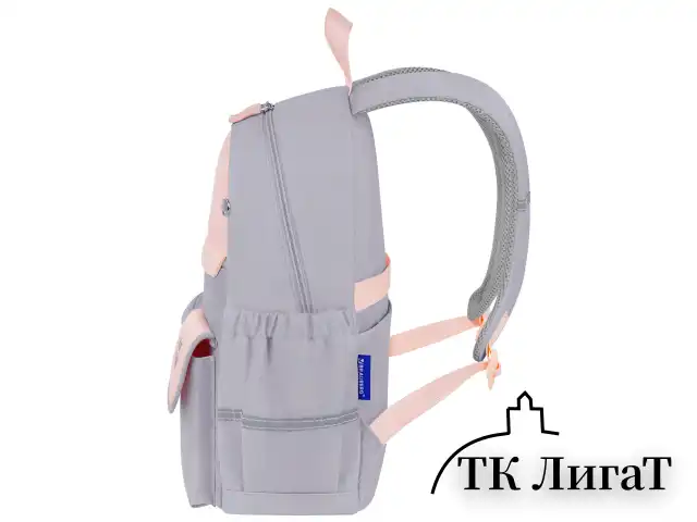 Рюкзак BRAUBERG PASTEL с термонашивками в комплекте, "Sweet paws", серый, 40х29х14 см, 272064