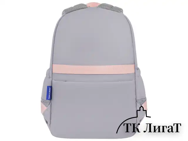 Рюкзак BRAUBERG PASTEL с термонашивками в комплекте, "Sweet paws", серый, 40х29х14 см, 272064