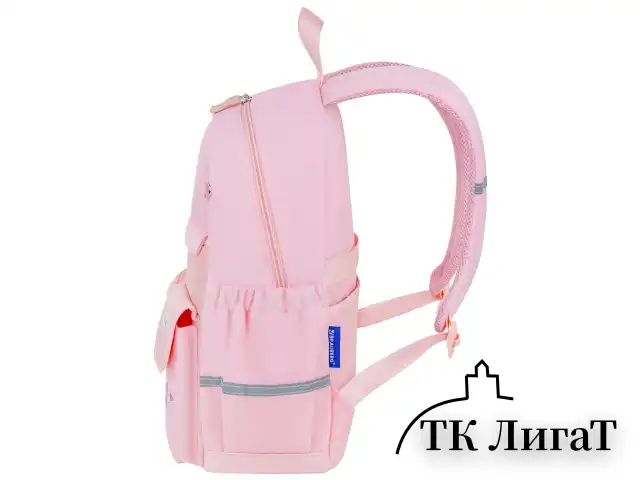 Рюкзак BRAUBERG PASTEL с термонашивками в комплекте, "Anime kitten", персиковый, 40х29х14 см, 272065