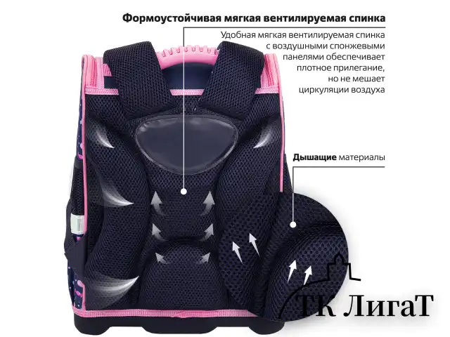 Ранец ЮНЛАНДИЯ WISE, 1 отделение, 3 кармана, устойчивое дно, "Donut worry", 37x29х15 см, 272073