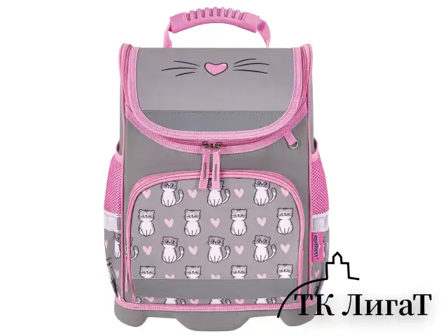 Ранец ЮНЛАНДИЯ WISE, 1 отделение, 3 кармана, устойчивое дно, "Sweet whiskers", 37x29х15 см, 272075