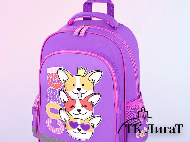 Рюкзак ПИФАГОР SCHOOL, 1 отделение, 3 кармана, "Corgi queen", 38x28х14 см, 272085