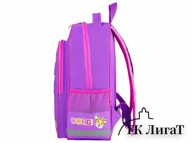 Рюкзак ПИФАГОР SCHOOL, 1 отделение, 3 кармана, "Corgi queen", 38x28х14 см, 272085