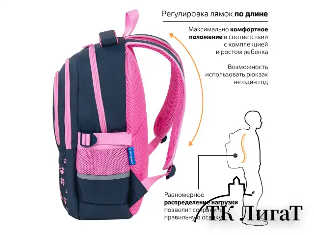 Рюкзак BRAUBERG VIBE, 2 отделения, 5 карманов, "Cat meeting", 40х28х14 см, 272089