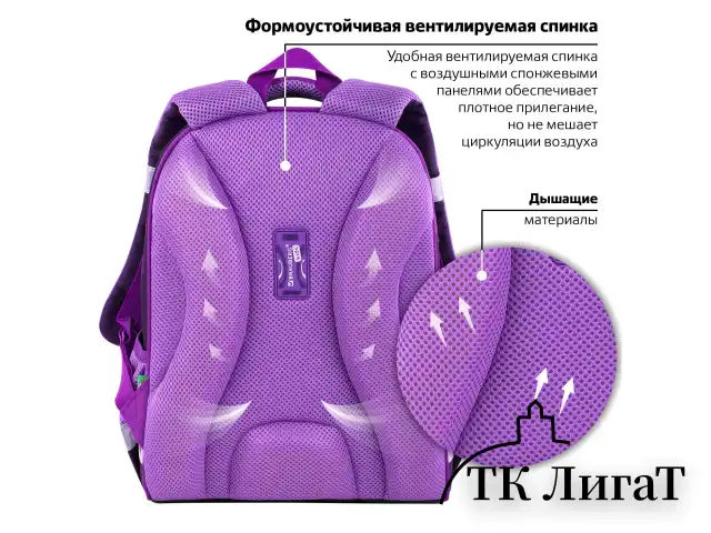 Ранец BRAUBERG KIDS START, 1 отделение, 2 кармана, "Sweet cheeks", велюровая панель, 35х26х13см, 272093