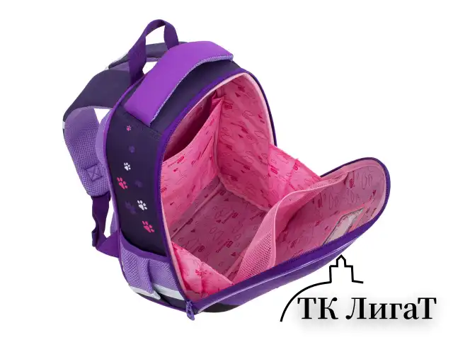 Ранец BRAUBERG KIDS START, 1 отделение, 2 кармана, "Sweet cheeks", велюровая панель, 35х26х13см, 272093