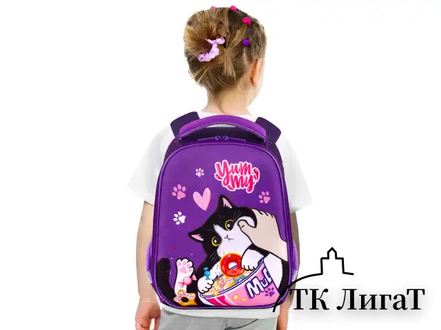 Ранец BRAUBERG KIDS START, 1 отделение, 2 кармана, "Sweet cheeks", велюровая панель, 35х26х13см, 272093