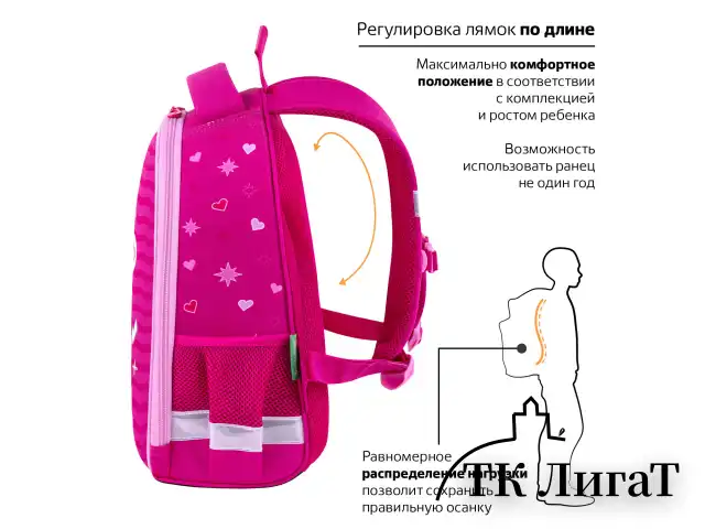 Ранец BRAUBERG KIDS START, 1 отделение, 2 кармана, "Anime style", 35х26х13 см, 272094