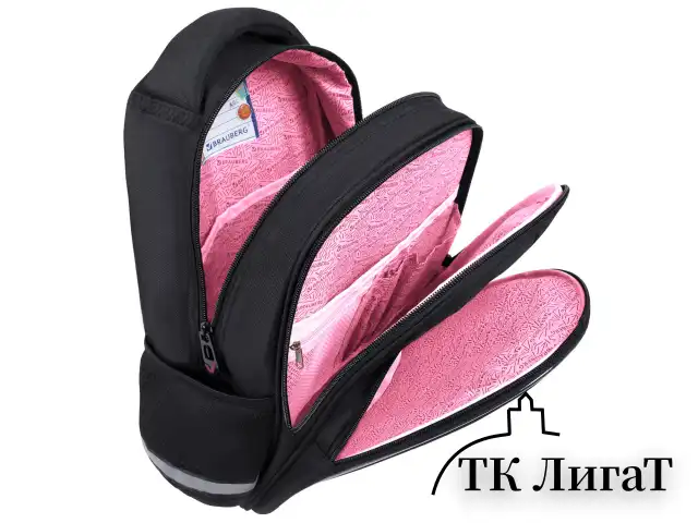 Рюкзак BRAUBERG OPTIMA, 2 отделения, с брелоком, "Butterfly catcher", СВЕТЯЩИЙСЯ, 36х27х18 см, 272097