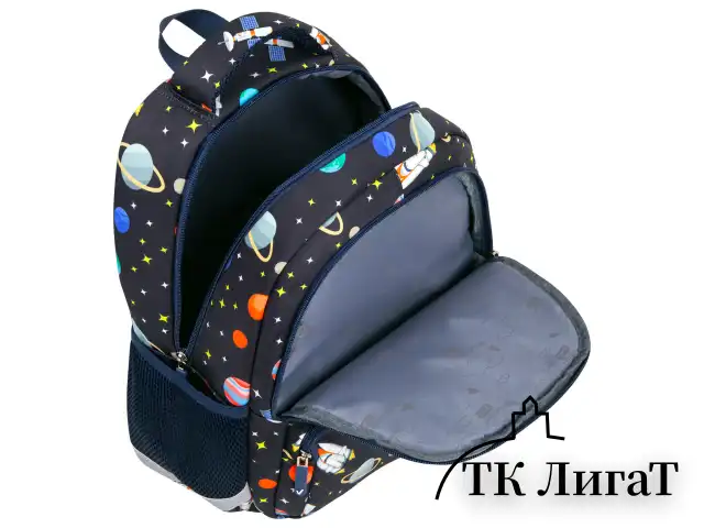 Рюкзак BRAUBERG KIDS SET, с пеналом в комплекте, 2 отделения, "Space infinity", 37x28x16 см, 272099