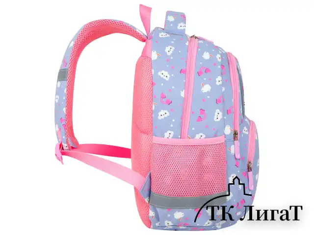 Рюкзак BRAUBERG KIDS SET, с пеналом в комплекте, 2 отделения, "Rainbow clouds", 37x28x16 см, 272100