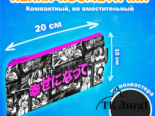 Папка на молнии с ручками А4, мешок для обуви 42х33 см, пенал 20х10 см, "Anime movie", НАБОР BRAUBERG, 272101