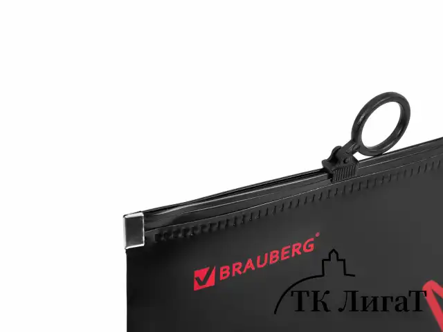 Папка для тетрадей BRAUBERG А4, 1 отделение, пластик, на zip-lock-молнии, "Danger", 272105