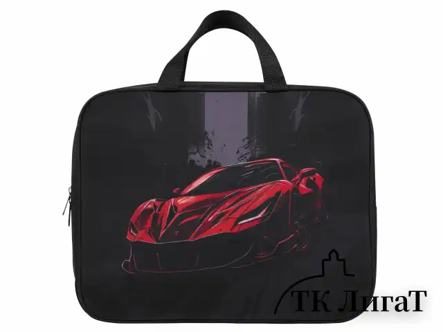 Папка на молнии с ручками BRAUBERG KIDS А4, 1 отделение, полиэстер, 80 мм, "Red car", 272122