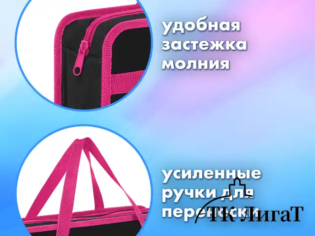 Папка на молнии с ручками BRAUBERG А4, 1 отделение, пластик, 80 мм, "Anime girl", 272162