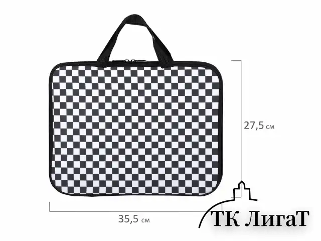 Папка на молнии с ручками BRAUBERG А4, 1 отделение, полиэстер, 20 мм, "Black and white", 272172