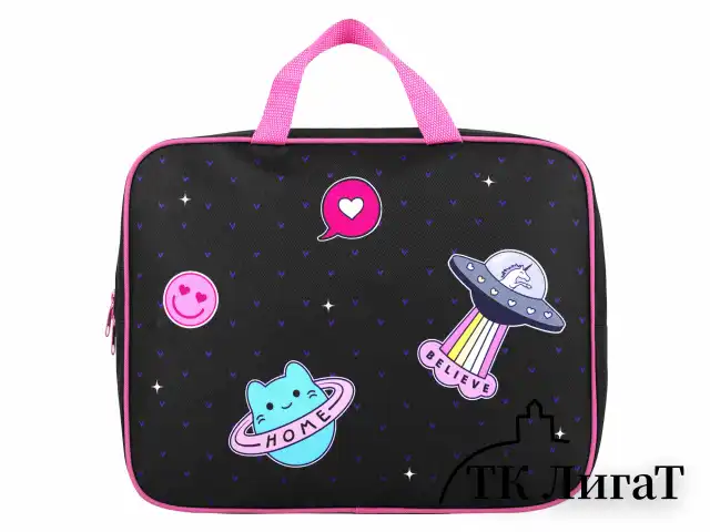 Папка на молнии с ручками BRAUBERG А4, 1 отделение, полиэстер, 80 мм, "Space sweets", 272175