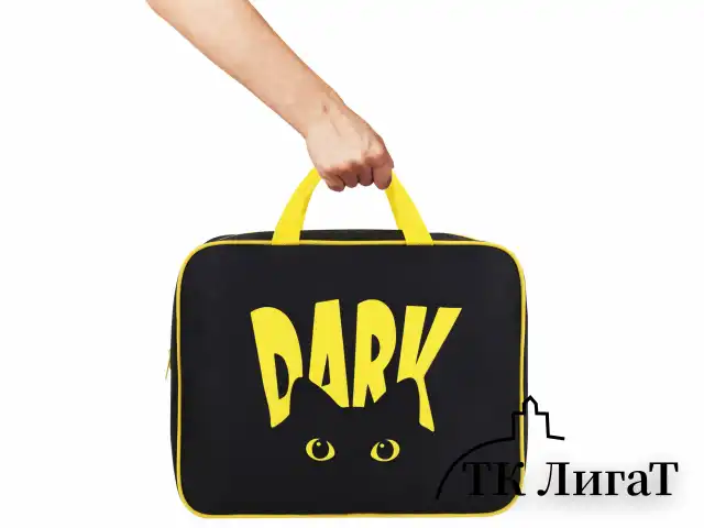 Папка на молнии с ручками BRAUBERG А4, 1 отделение, полиэстер, 80 мм, "Dark cat", 272178