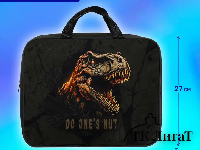 Папка на молнии с ручками BRAUBERG А4, 1 отделение, полиэстер, 80 мм, "Dino attack", 272179