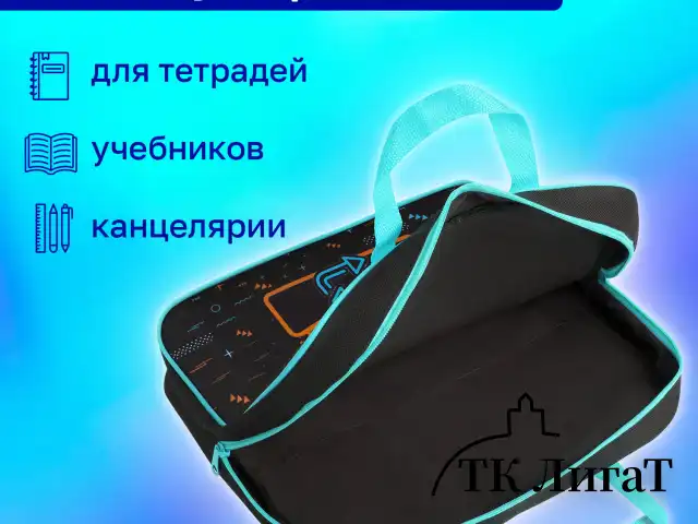 Папка на молнии с ручками BRAUBERG А4, 1 отделение, полиэстер, 80 мм, "Play sleep repeat", 272181