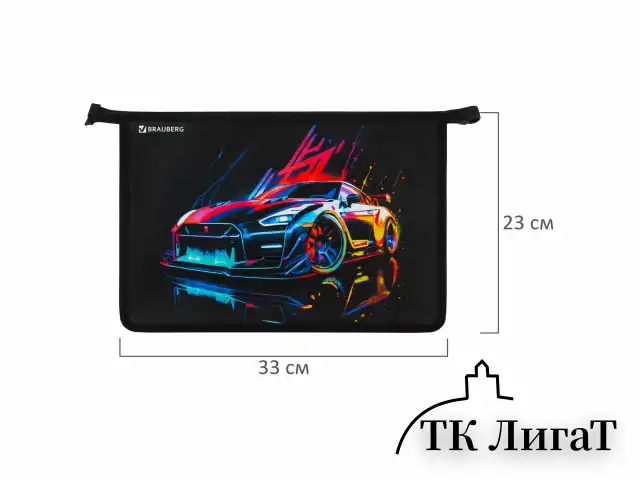 Папка для труда на молнии BRAUBERG А4, 2 отделения, органайзер, "Neon drift", 272213