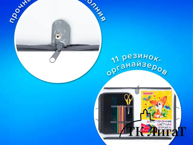 Папка для труда на молнии с ручками ПИФАГОР А4, 1 отделение, пластик, органайзер, "Ball kick", 272229