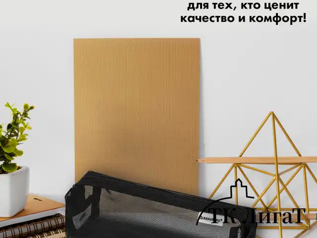 Пенал-тубус BRAUBERG, сетка, 22х5х5 см, черный, 272234