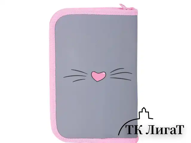 Пенал ЮНЛАНДИЯ, 1 отделение, картон с эффектом soft-touch, 19х11 см, "Sweet whiskers", 272261