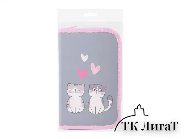 Пенал ЮНЛАНДИЯ, 1 отделение, картон с эффектом soft-touch, 19х11 см, "Sweet whiskers", 272261