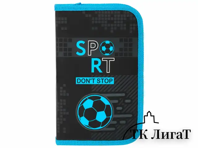 Пенал ЮНЛАНДИЯ, 1 отделение, картон с эффектом soft-touch, 19х11 см, "Sport game", 272262