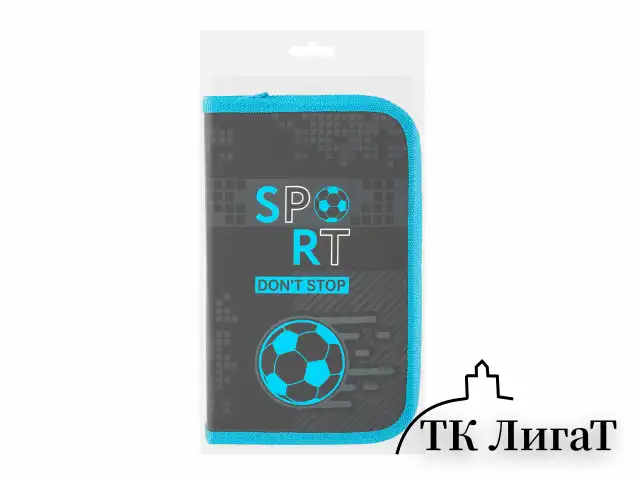 Пенал ЮНЛАНДИЯ, 1 отделение, картон с эффектом soft-touch, 19х11 см, "Sport game", 272262