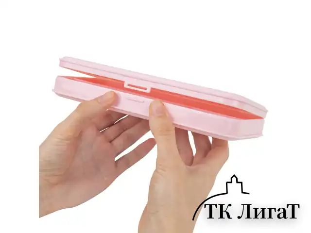Пенал пластиковый BRAUBERG, пастельный розовый, наклейки в комплекте, 21х9х3 см, 272271